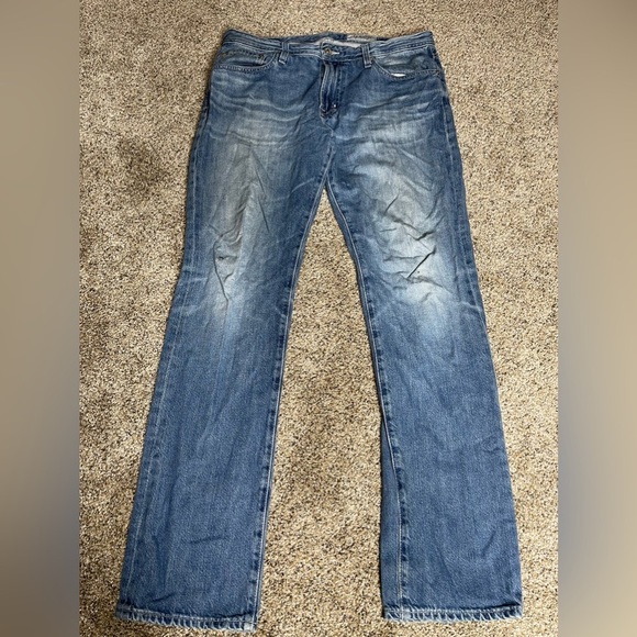 AG Adriano Goldschmied Jeans Mens 34 x 34 Blue Everett Slim Straight Faded Light - Picture 1 of 10